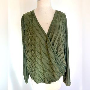 Anthropologie olive green blouse